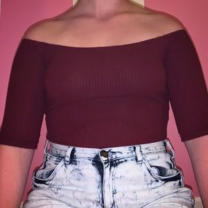 Off-the-shoulder body suit